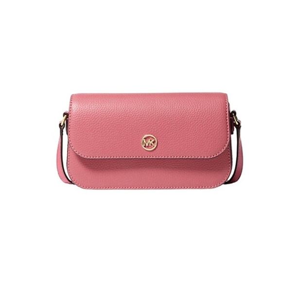 MICHAEL KORS Jet Set Travel Small Pebbled Leather Crossbody Bag Pink NWT - Picture 1 of 7